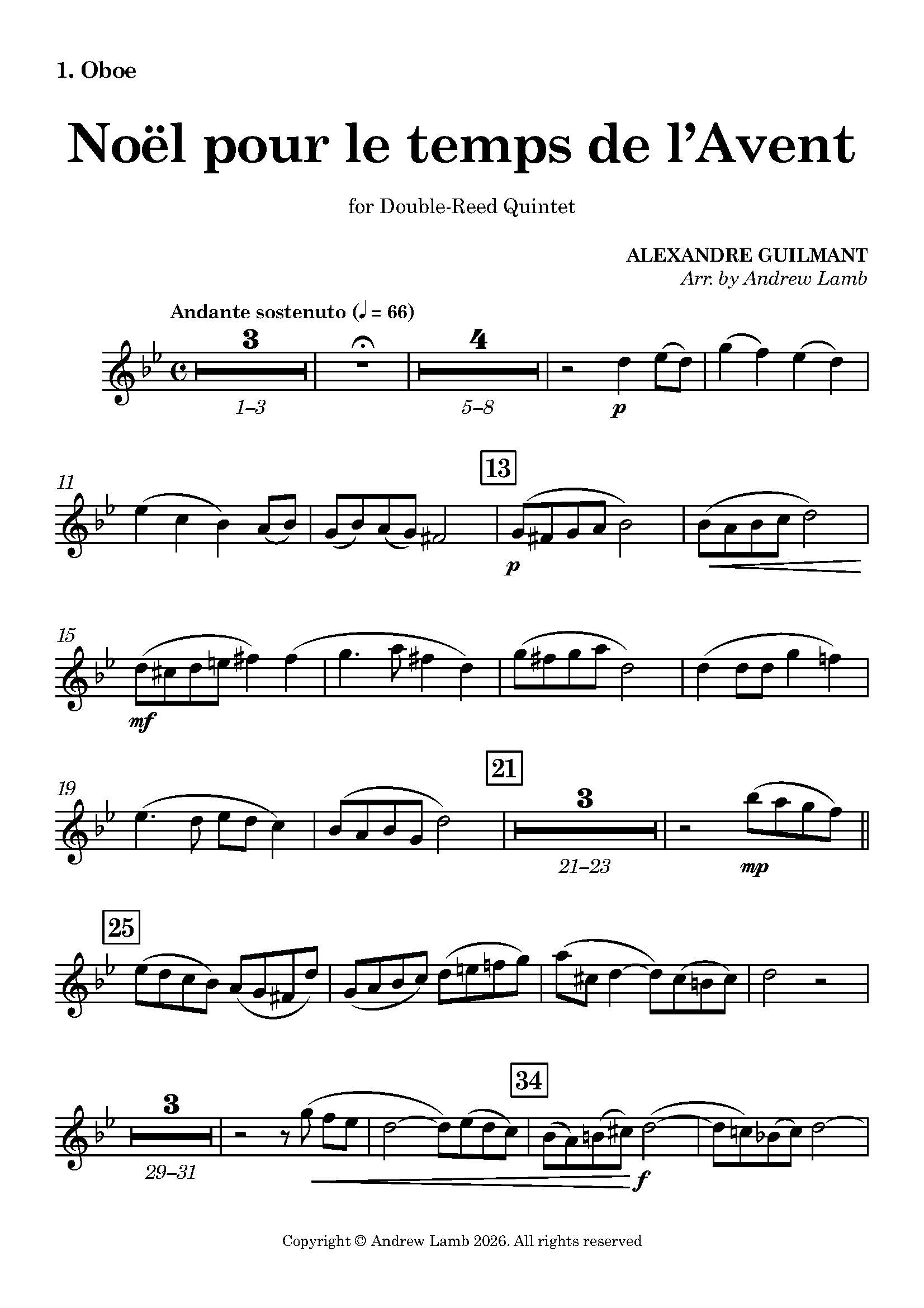 Noël pour le temps de l’Avent – Alexandre Guilmant | Double-Reed Quintet Noël pour le temps de l’Avent – Alexandre Guilmant | Double-Reed Quintet - Image 2